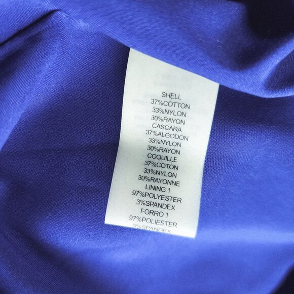 Vince Camuto Timeless Pleated Royal Blue Lace Sheath Cap Sleeve Cocktail Dress S - Picture 12 of 13